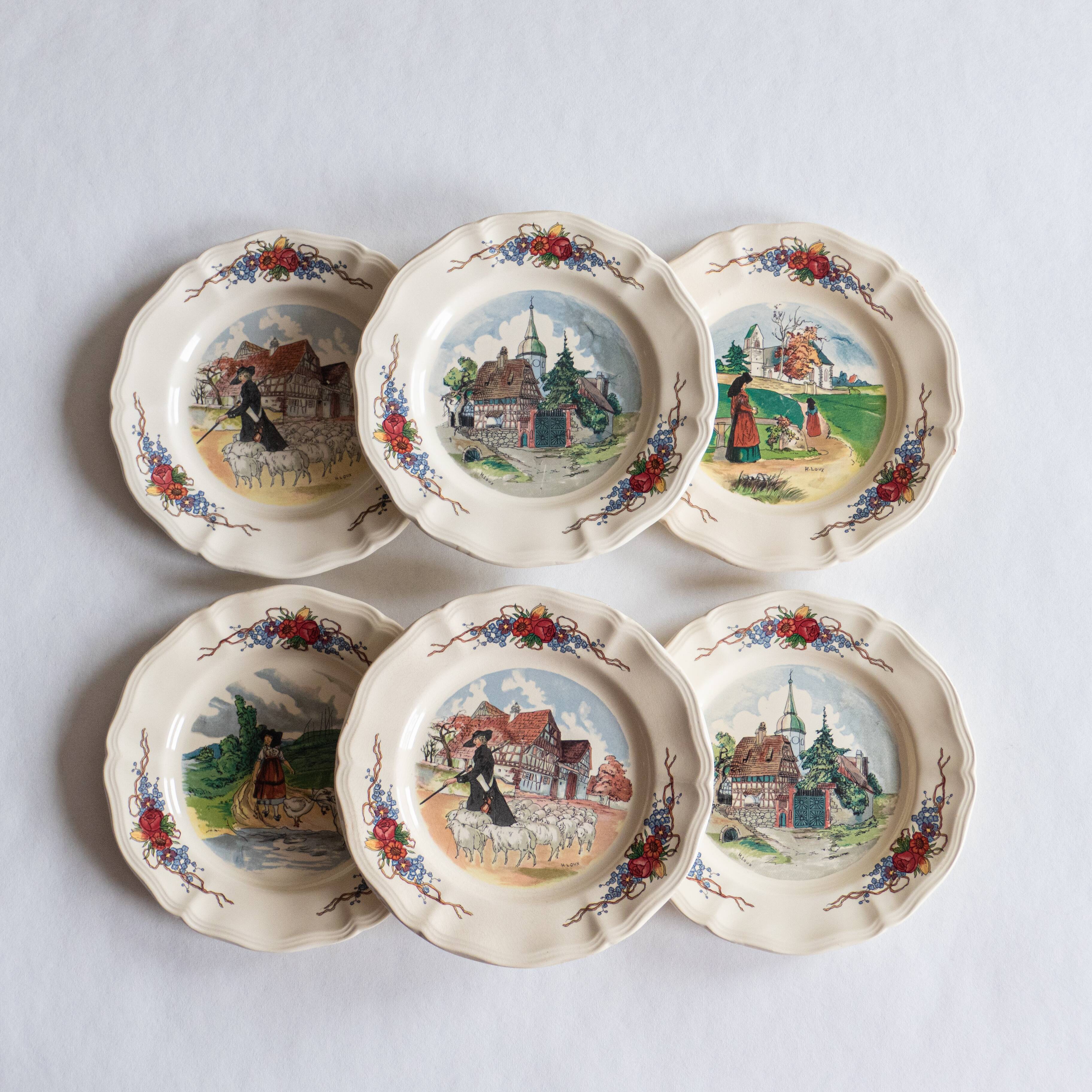 6 assiettes à dessert Obernai de Sarreguemines