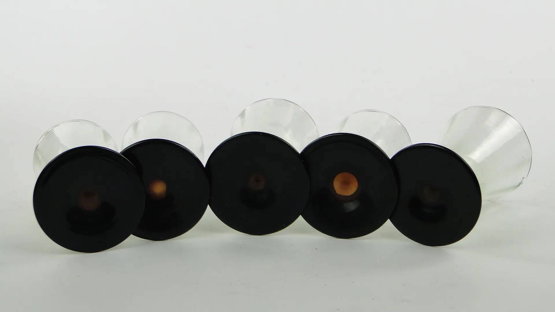 Ensemble de cinq verres, Art Déco, verre, Pologne, années 1930