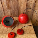 Pair of suspension red ball in metal annes 70