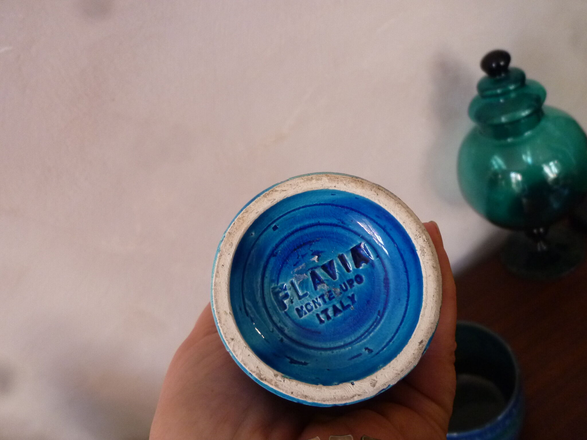 Vase and cache blue pots Bitossi