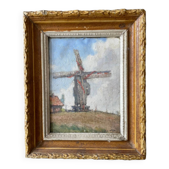 Tableau paysage moulin Jean Nys