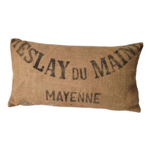 Coussin en toile de jute