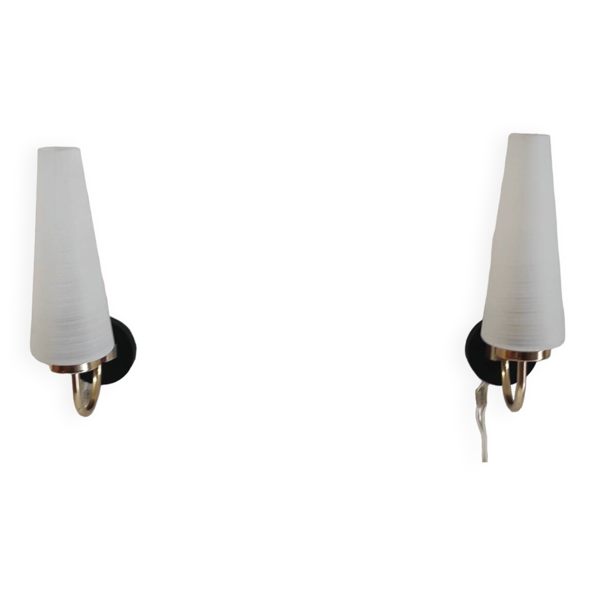 Brass and glass wall lights - 50s/60s