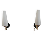 Appliques en laiton et verre - années 50/60