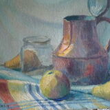 Tableau huile sur panneau nature morte