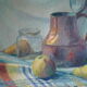 Tableau huile sur panneau nature morte