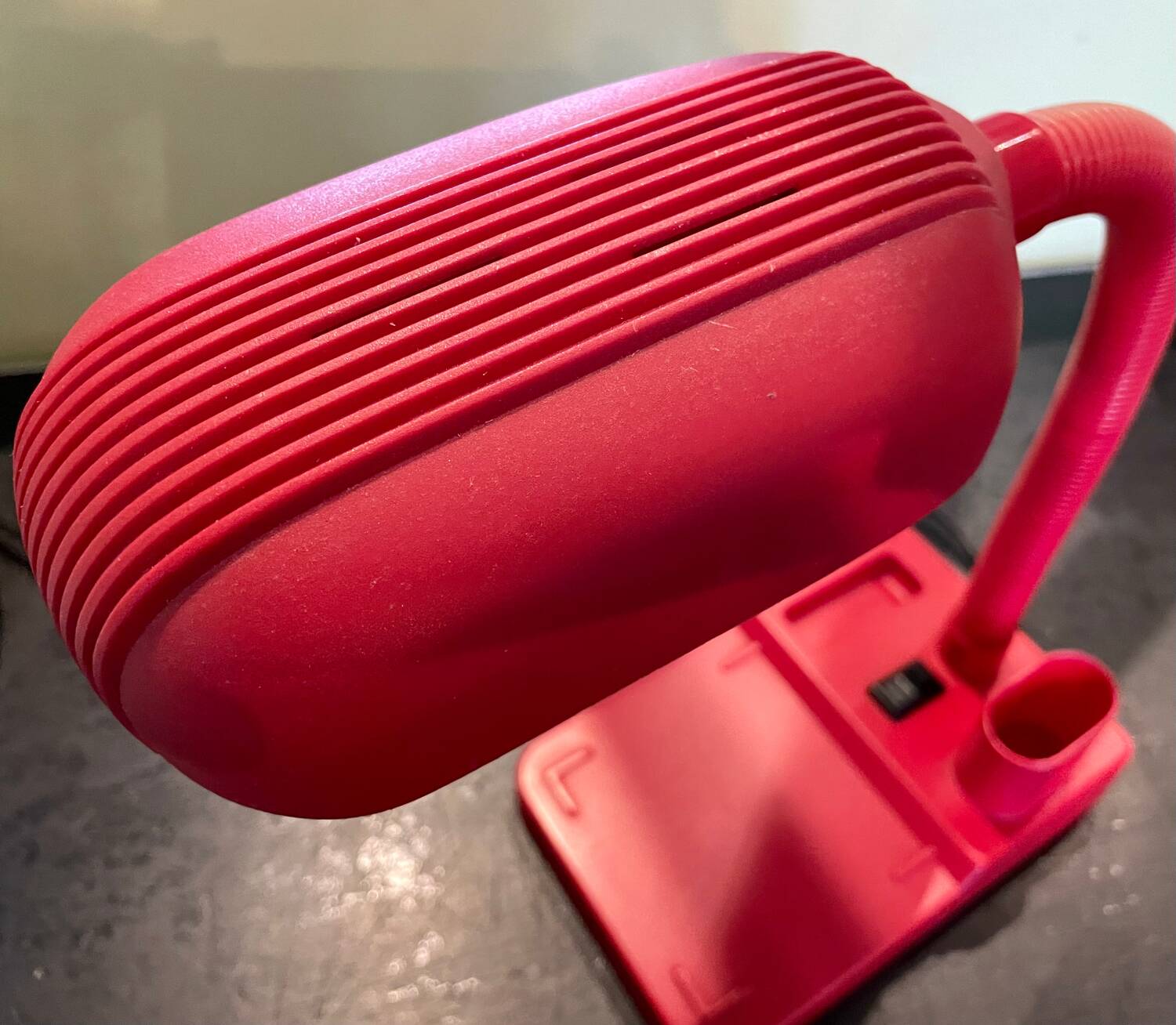 Vintage red articulated desk lamp