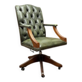 English Chesterfield Green Office Chair