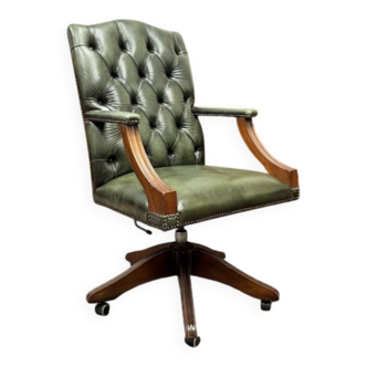English Chesterfield Green Office Chair