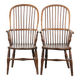 ensemble de deux chaises stickback Windsor anglaises antiques du 19e siècle