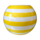 Opaline ball vase stripes bayaderes white and yellow