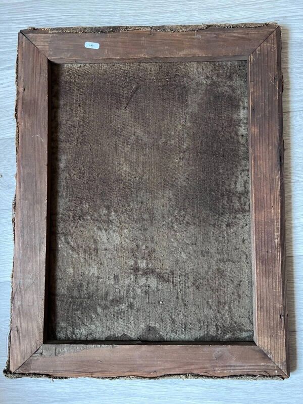 Tableau Original Ancien Paysage 19ème siècle Volcan en éruption