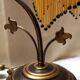 Art-deco brass lamp with pearls