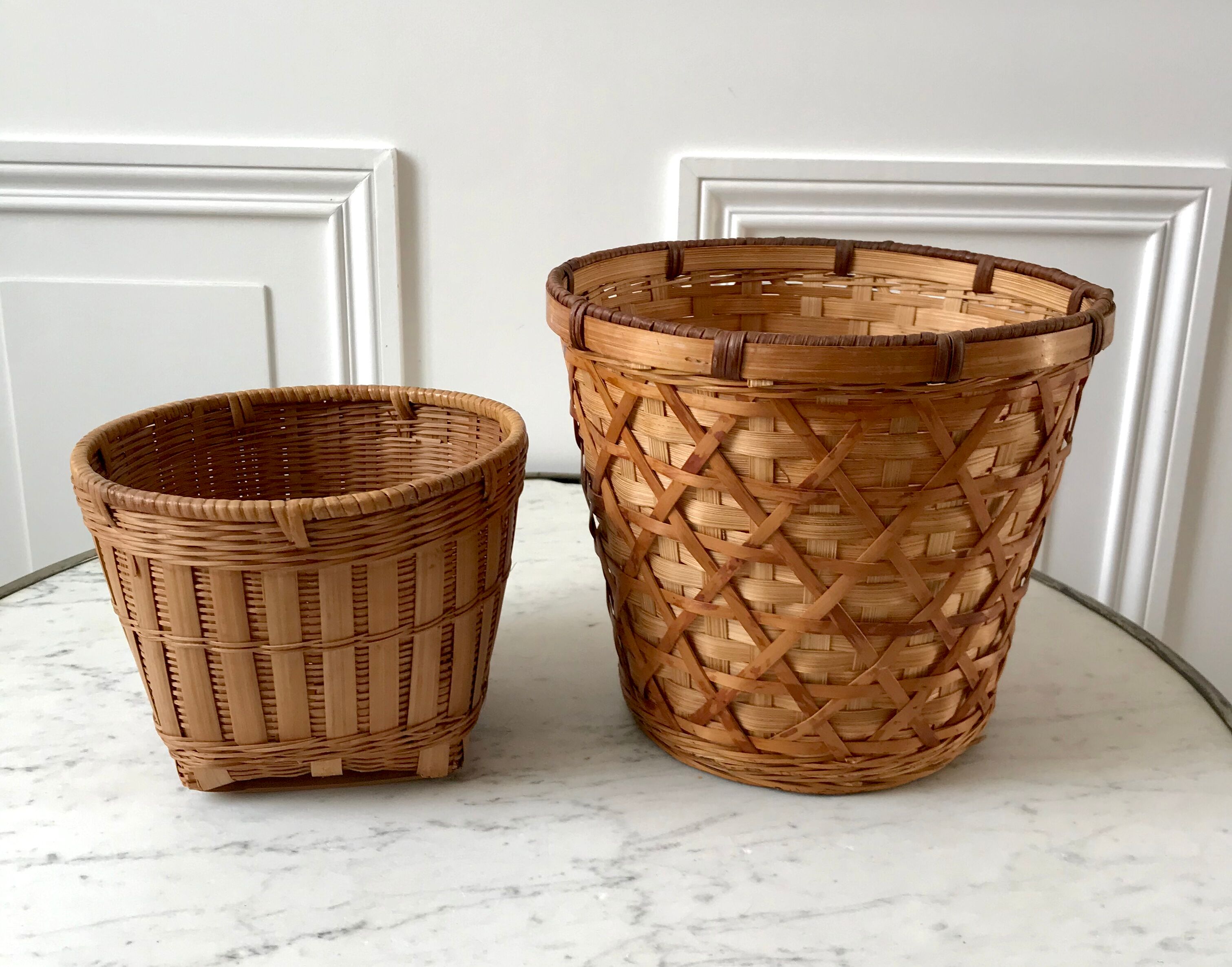 Rattan pot cover 70s