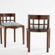 Paul T. Frankl pair of wavy walnut and mohair velvet chairs 1933