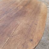 Oval Burgundy Farm Table in solid oak 19th