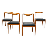 Lot de 4 chaises scandinaves vintage en bois — Années 60 — Style danois