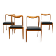 Set of 4 vintage Scandinavian wooden chairs — 1960s — Danish style