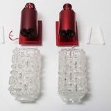 Pair of red wall light 1970