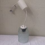 Suspension vintage ' 70s, molded glass globe highlight