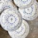 6 flat plates Boch La Louvière in blue glazed earthenware, "Copenhagen" service - 1920s-30s