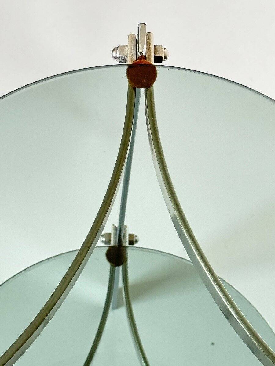 1970s chrome-plated steel tripod stool