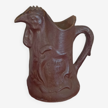 Ceramic pitcher rooster sings clear for peace Gaul