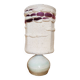 Table lamp in turned ceramic and wool