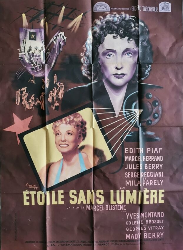 Original poster 1945 star snas light Edith Piaf Cinart Marcel Blistene Reggiani