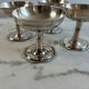 Set of 4 silver-plated ice cream bowls, hallmark, octagonal base, A