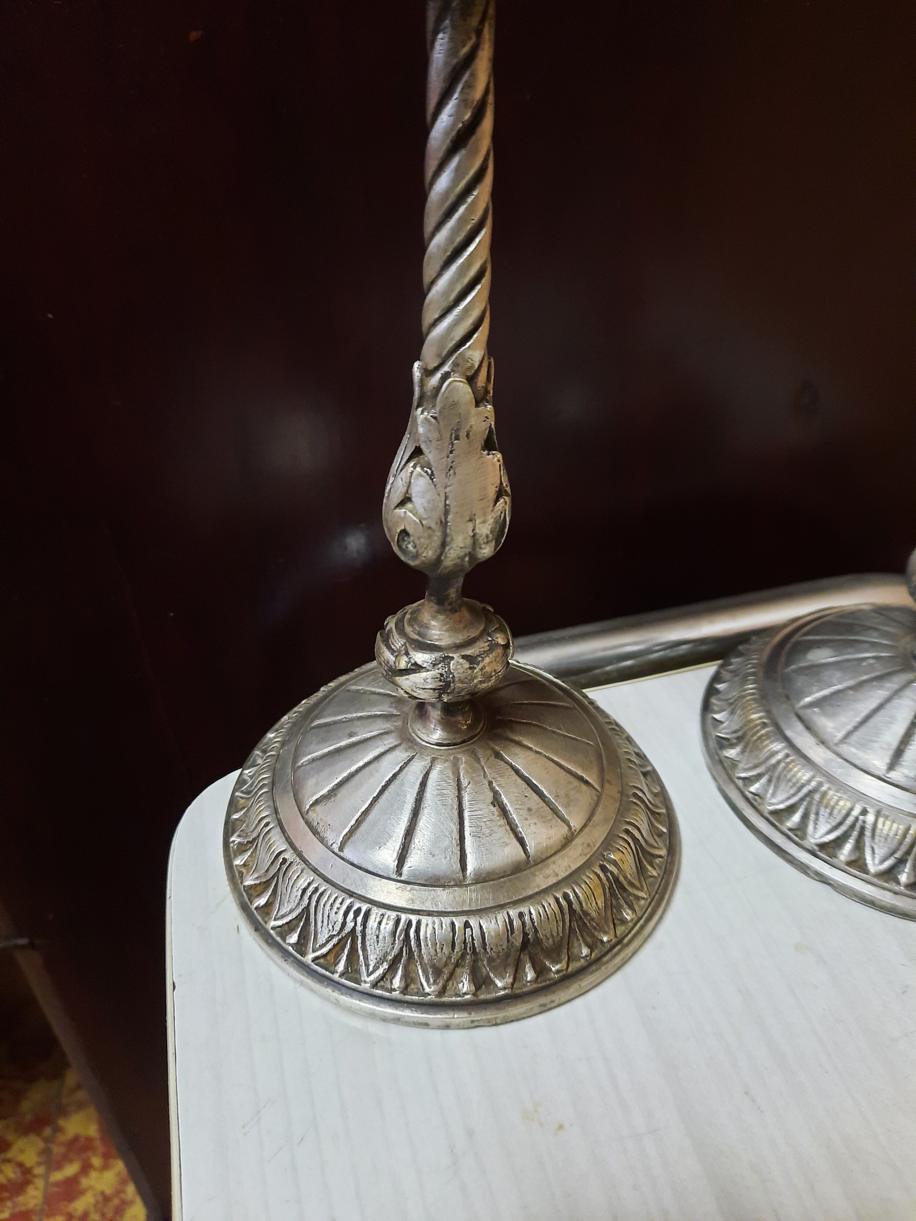 Pair of silver candle holders