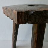 Massive pine tripod stool