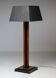 Amsterdam School floor lamp in partially ebonised cherry with a black linen shade.