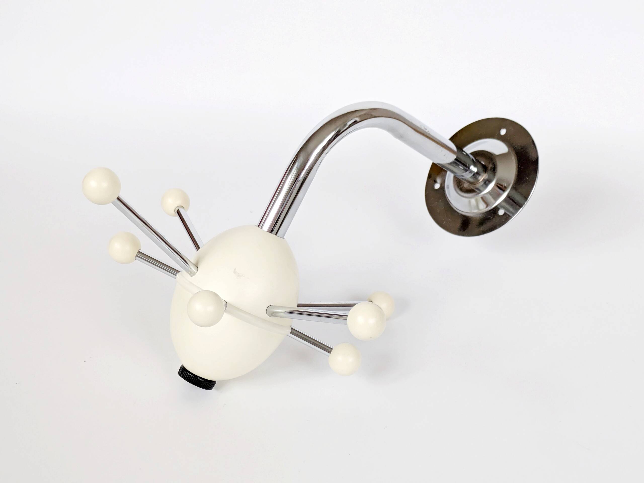 Space wall-mounted coat rack, chrome and plastic, 1970s