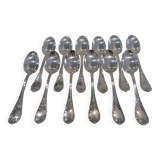 12 silver-plated mocha spoons by Christofle Marly, 10cm