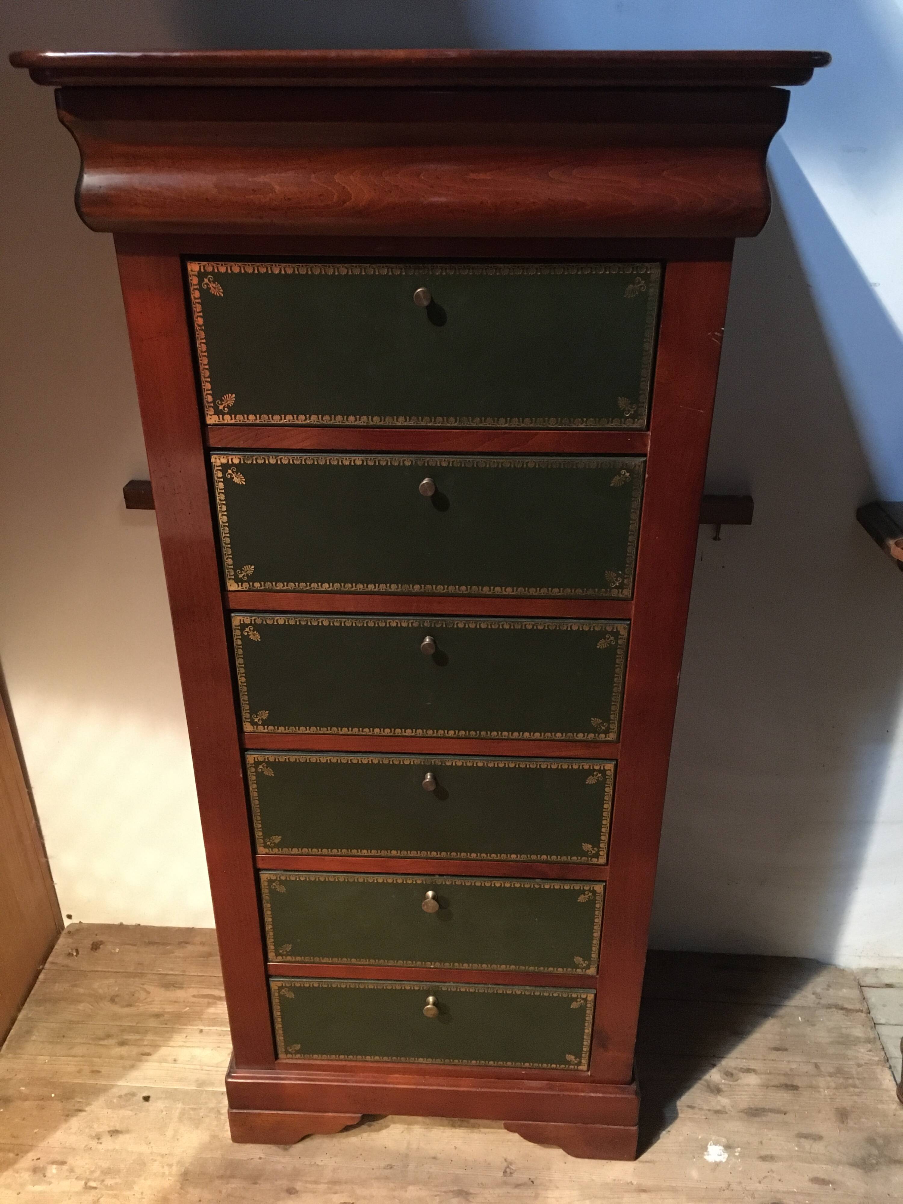 Notary's cardboard box in mahogany-colored cherry wood "Félix Monge"