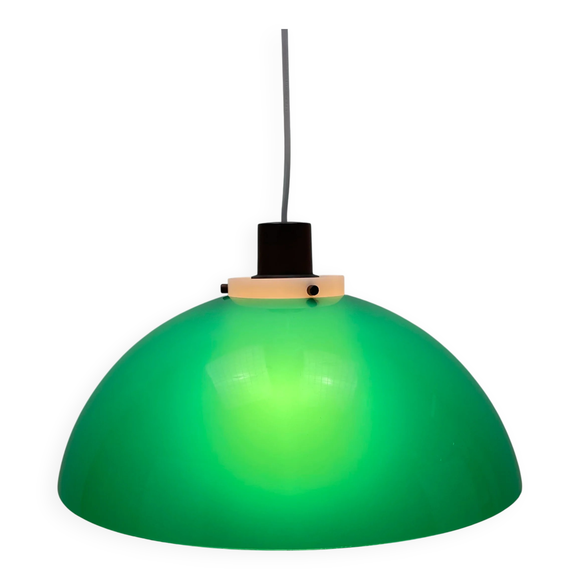 Suspension champignon verte par Uno & Östen Kristiansson pour LUXUS, Suède 1960