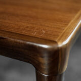 Vintage classic mid-century scandinavian danish modern rosewood coffee table with pull-out black top