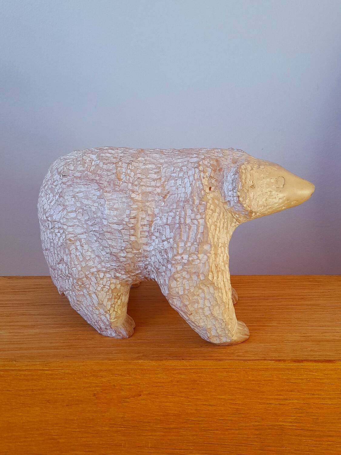 Stone bear sculpture, folk art
