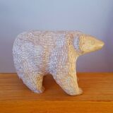 Stone bear sculpture, folk art