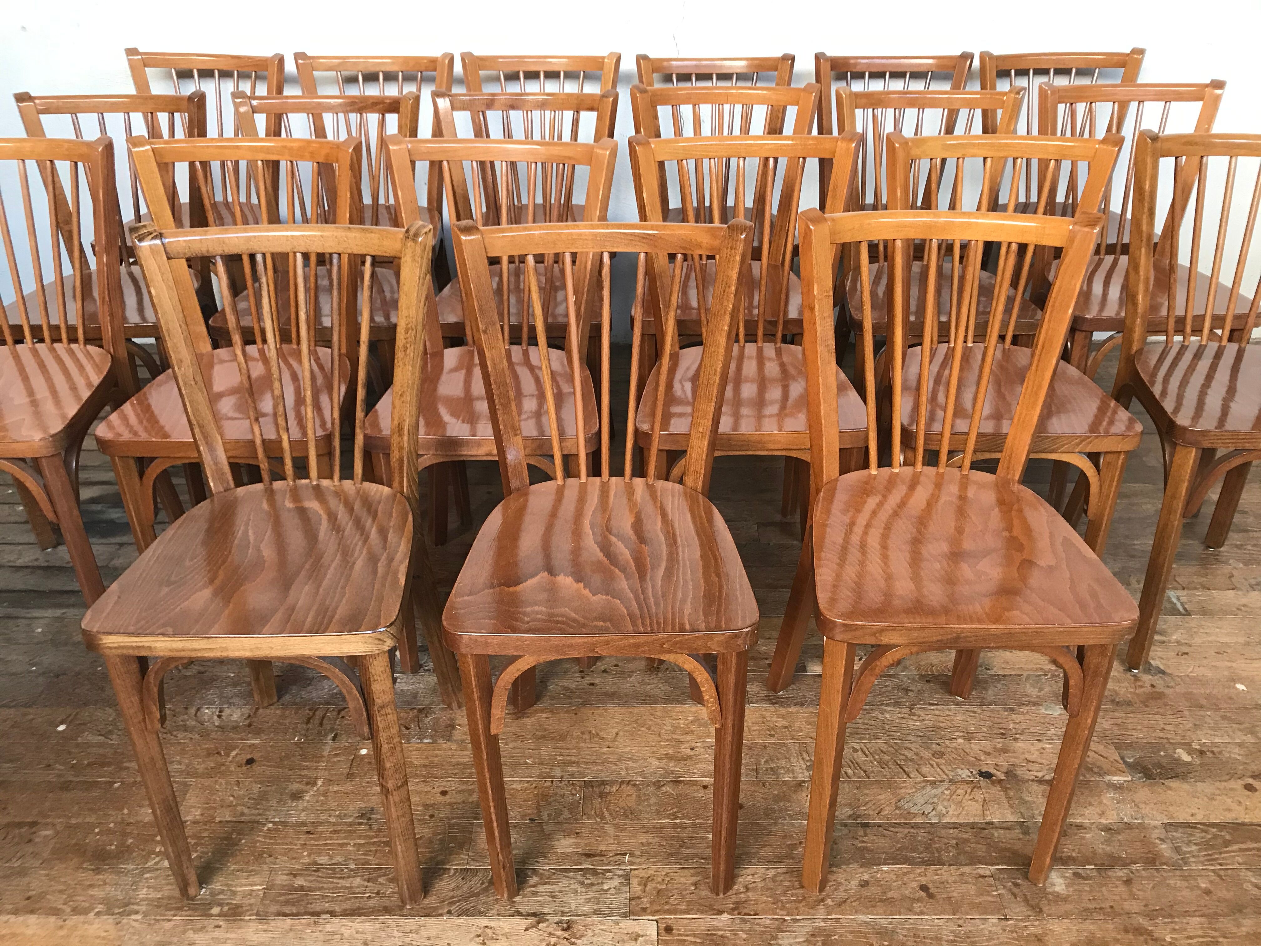 Rare series of 50 chairs Baumann fanett vintage design 1950 1960