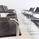 Set of 6 leather cantilever chairs