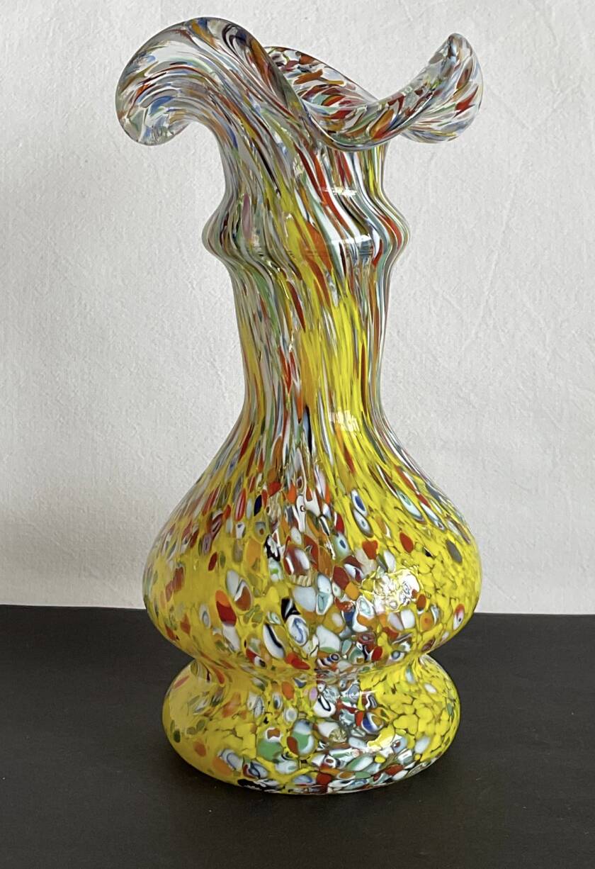 Vintage Murano Millefiori Glass Vase – Mouth Blown – Italy