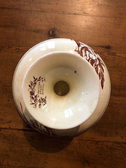 Earthenware compote by Jules Vieillard
