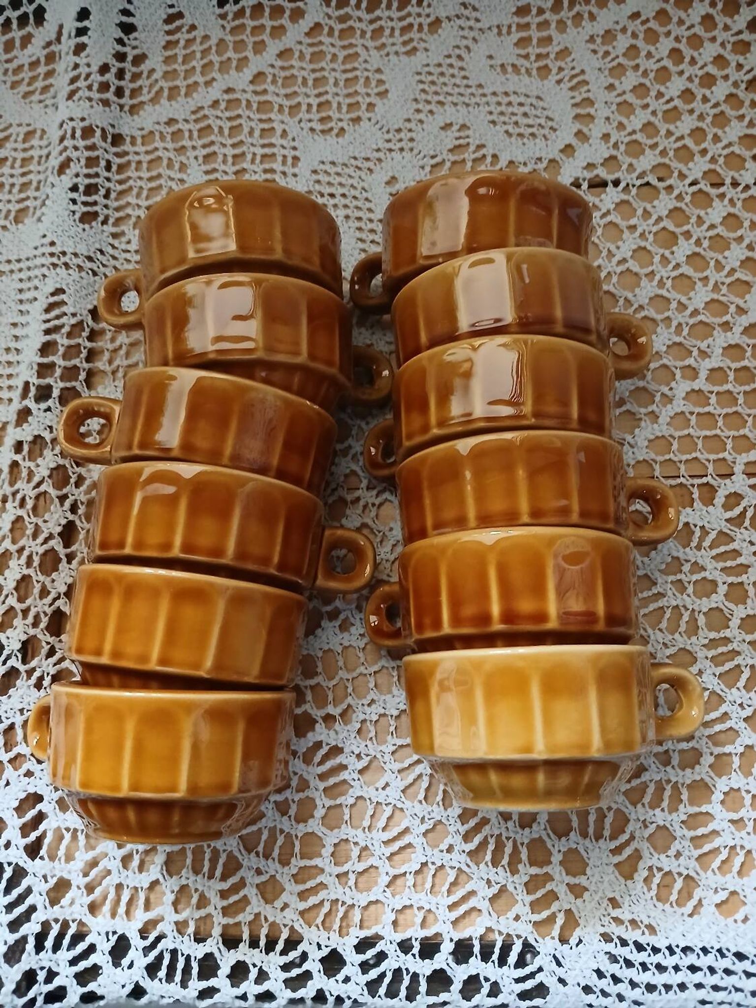 12 antique coffee cups with saucers