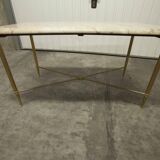 Table basse en marbre et piétement en laiton hauteur 46 cm