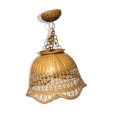 Vintage wicker hanging lamp