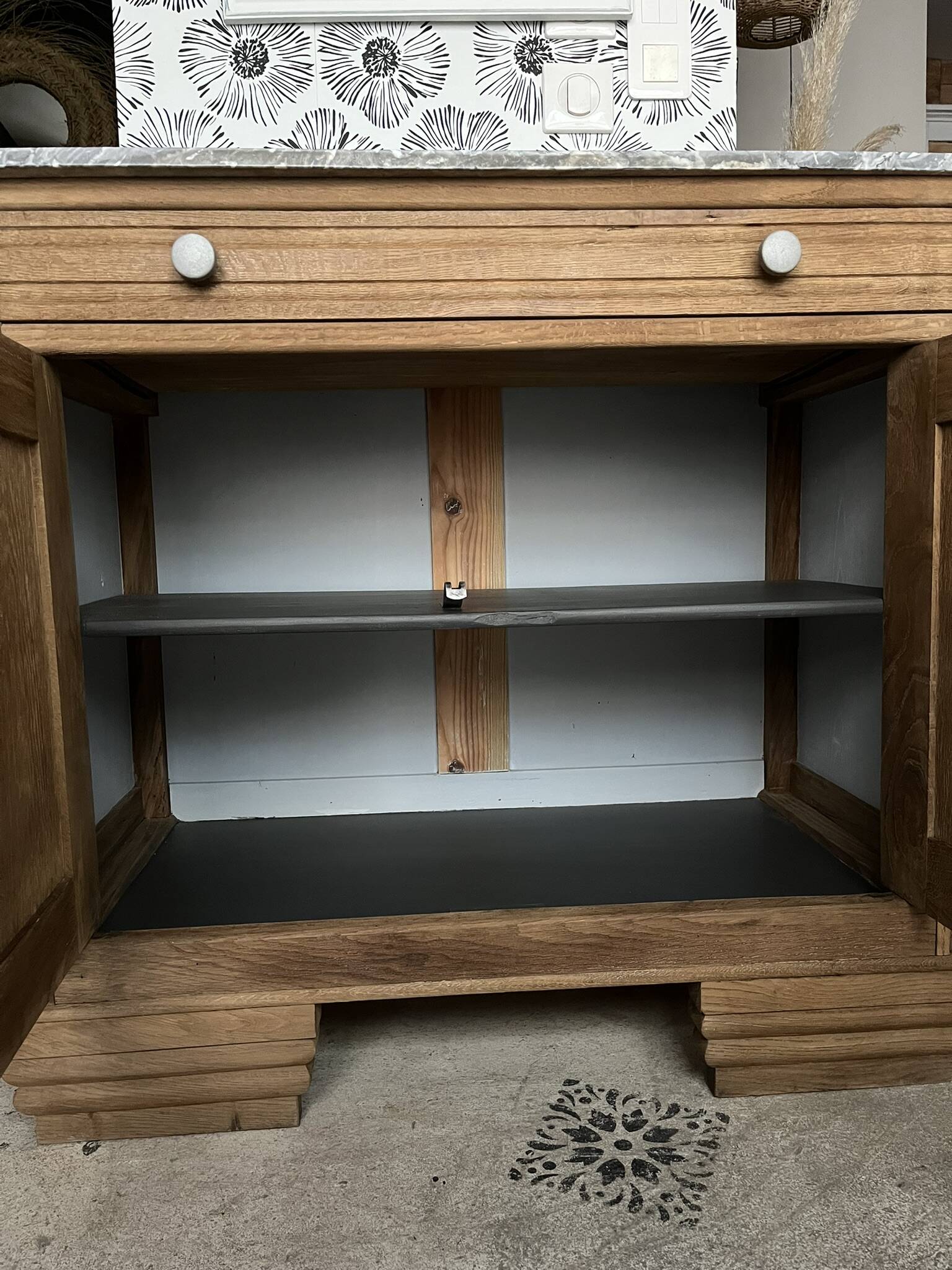 Buffet vintage Art Deco Isis with drawer and 2 doors.