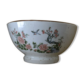 Salad bowl bird and pink pattern