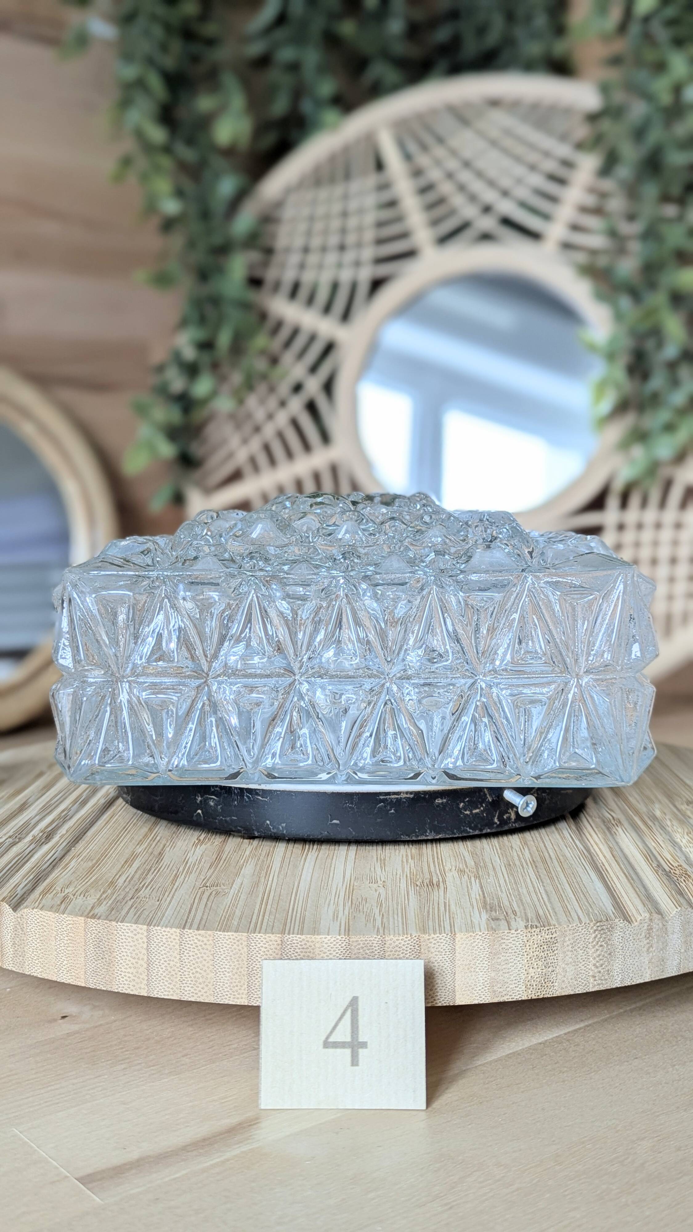 Square glass ceiling light